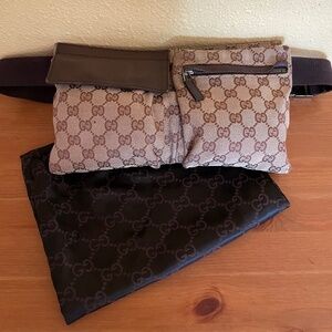 GUCCI Auth GG Belt Bag Waist Pouch shoulder Bumbag Fanny Pack Vintage Very Good